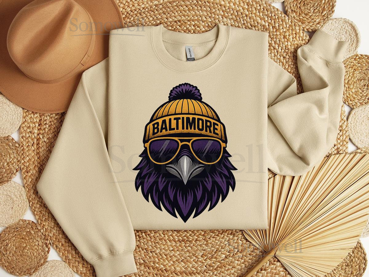 Baltimore Football Sweatshirt Baltimore Raven Crewneck Sweatshirt Retro Sports Fan Shirt Trendy Game Day Gift Shirt Baltimore Mascot Tee_119