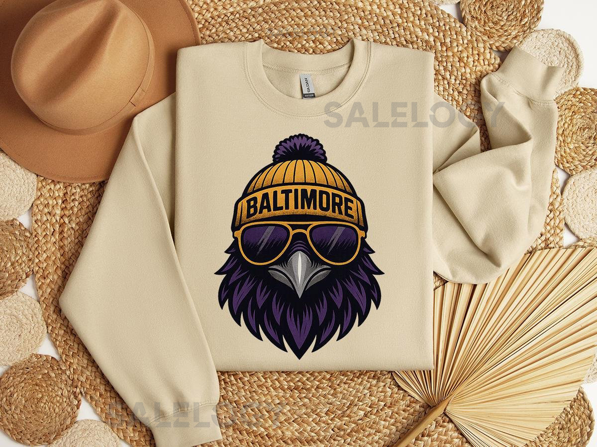 Baltimore Football Sweatshirt Baltimore Raven Crewneck Sweatshirt Retro Sports Fan Shirt Trendy Game Day Gift Shirt Baltimore Mascot Tee_119