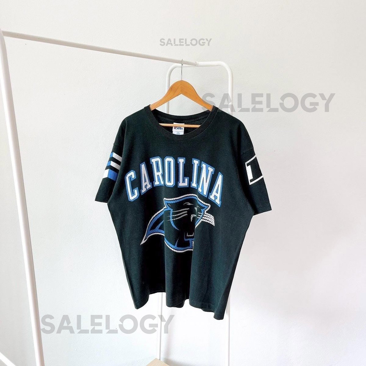 Vintage 90s Carolina Panthers 1997 football Pro player made in USA black t-shirt XL_923