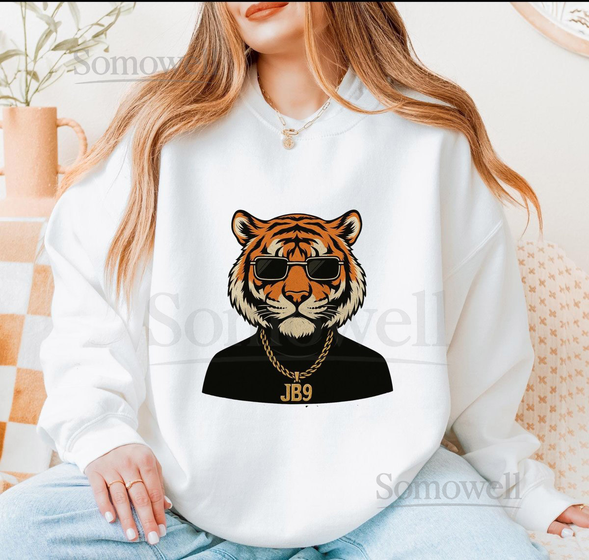 Cincinnati Bengals Sweatshirt Joe Burrow Ja'Marr Chase NFL Fan Gear_503