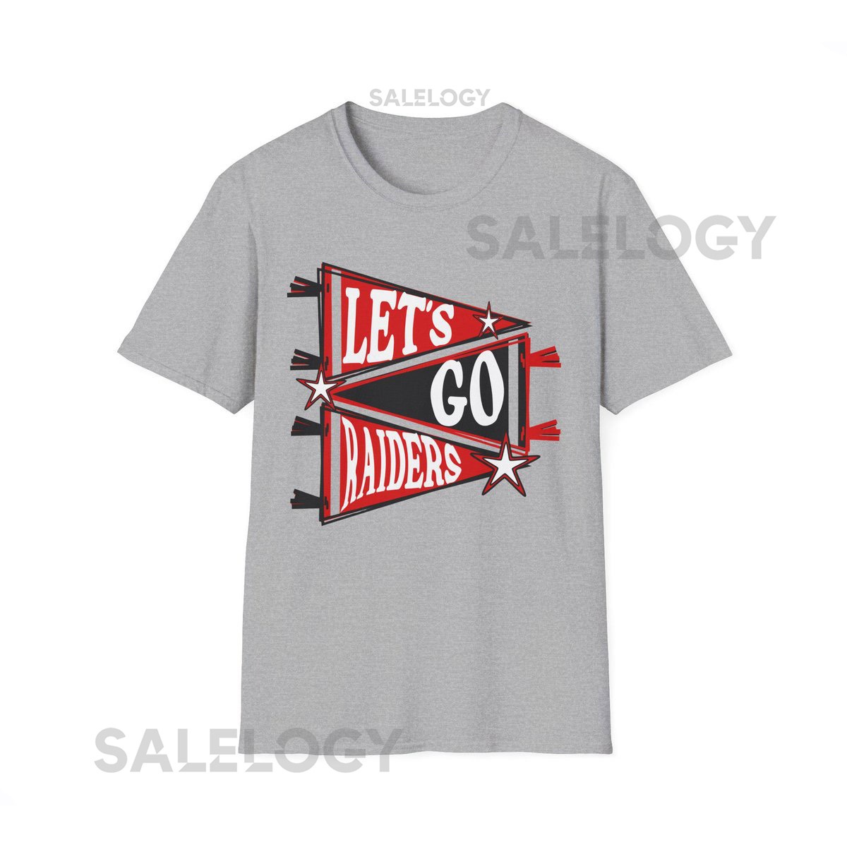 Unisex Let's Go Raiders T-Shirt - Softstyle Graphic Tee for Fans Casual Wear Gift for Sports Lovers Game Day Essential_772
