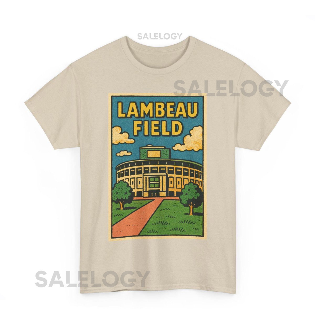 Lambeau Field Retro Comic T-Shirt Green Bay Football Stadium Tee_543