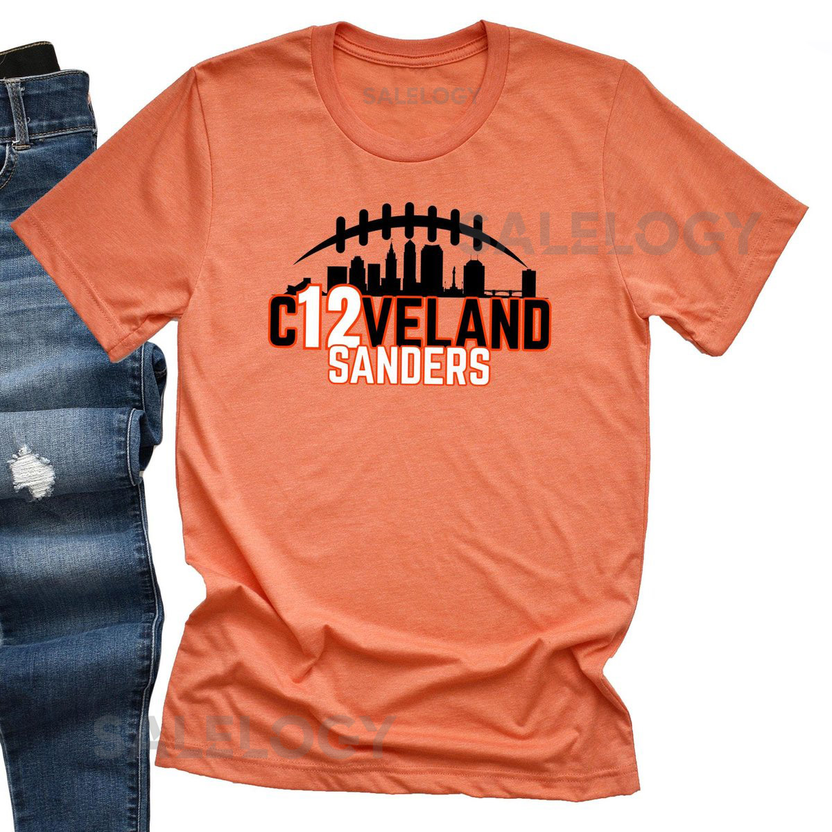 Cleveland Football-Inspired QB Sanders Shirt Retro Brown Orange Tee Unisex Gameday Outfit Cleveland Fan Gift One-of-a-Kind Design_304