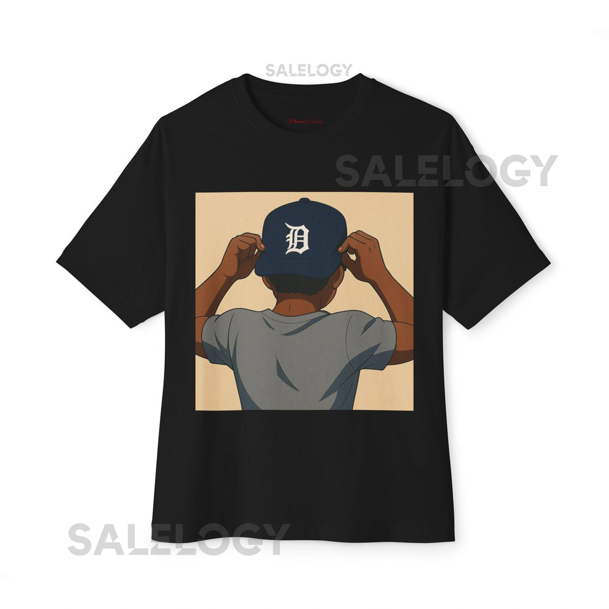 Detroit Tigers Backwards Cap TShirt Graphic T-Shirt Bestseller Urban Gear Unique Sport High Quality_233