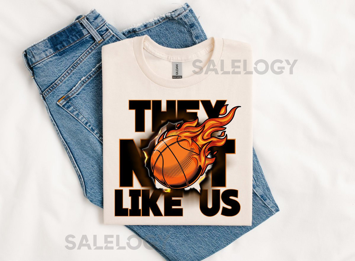Fire Basketball Graphic Tee - Trendy Unisex Flames Shirt_157