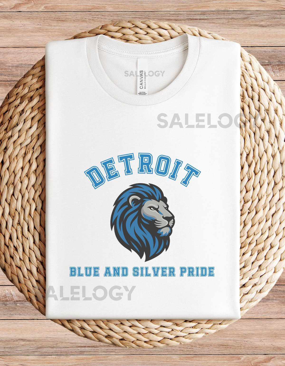 Detroit Lions Blue and Silver Pride Jersey Short Sleeve Tee_203