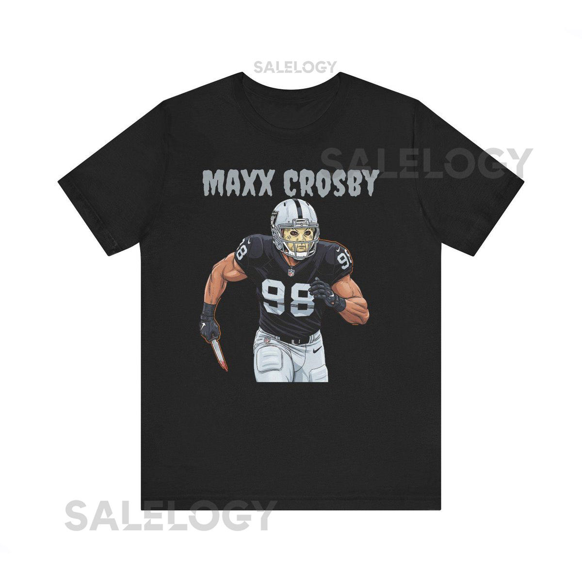 Maxx Crosby Las Vegas Football Haloween Jason Unisex Short Sleeve Tee Perfect Gift for Footbal Fans_614