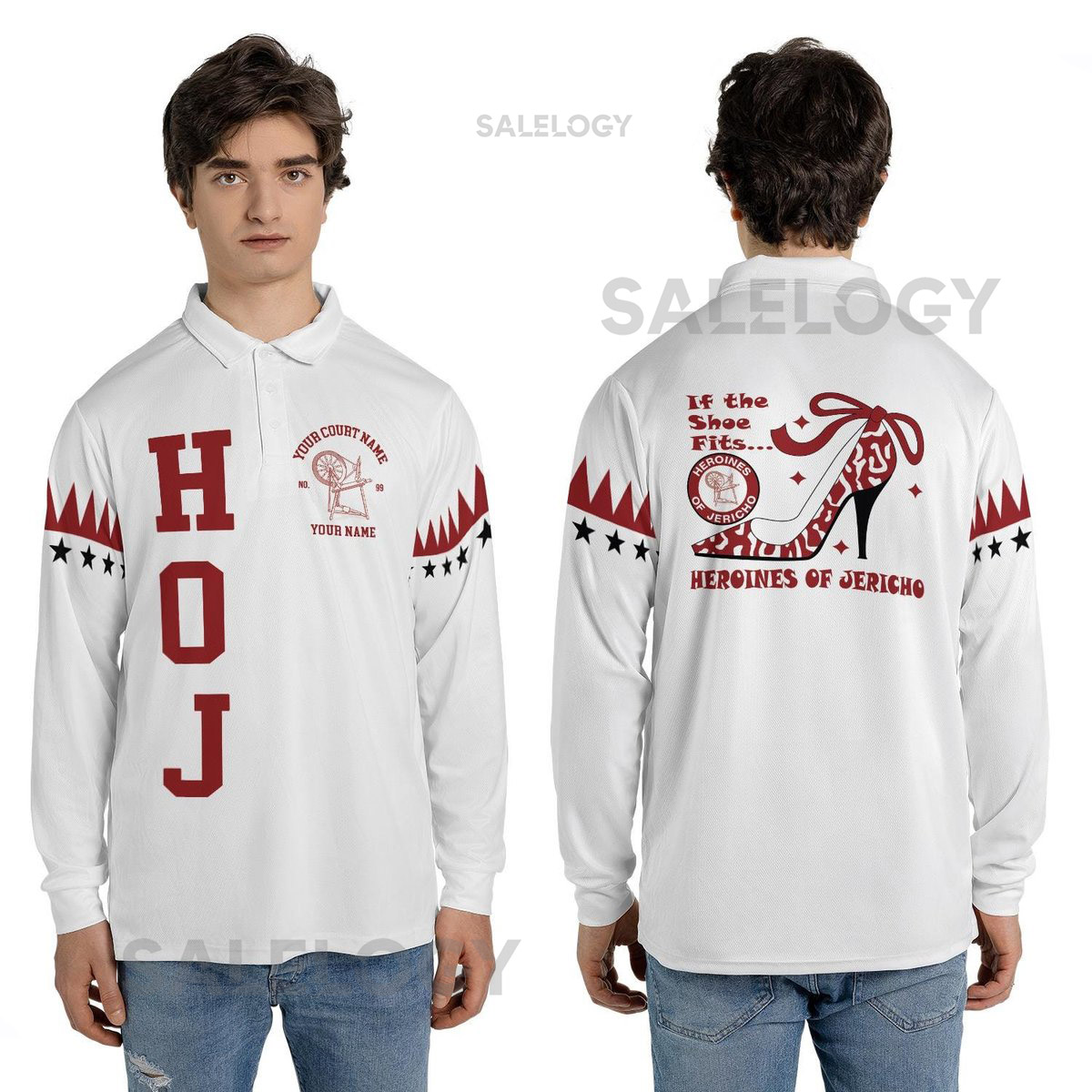 Customized Heroines of Jericho HOJ Sisterhood Long Sleeve Polo Shirt S-5XL_417