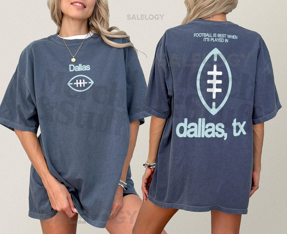 Vintage Dallas Football T-Shirt Navy Silver Retro Fan Tee_577