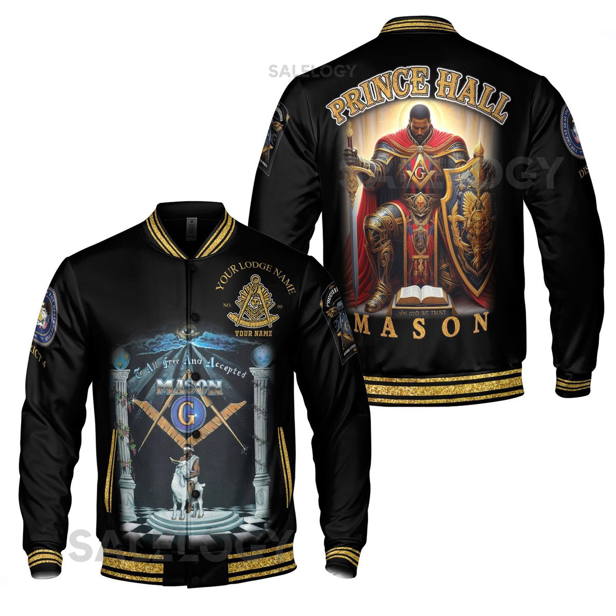 Customize Name Riding The Goat FAM Prince Hall Mason Varsity Jacket S-5XL_56