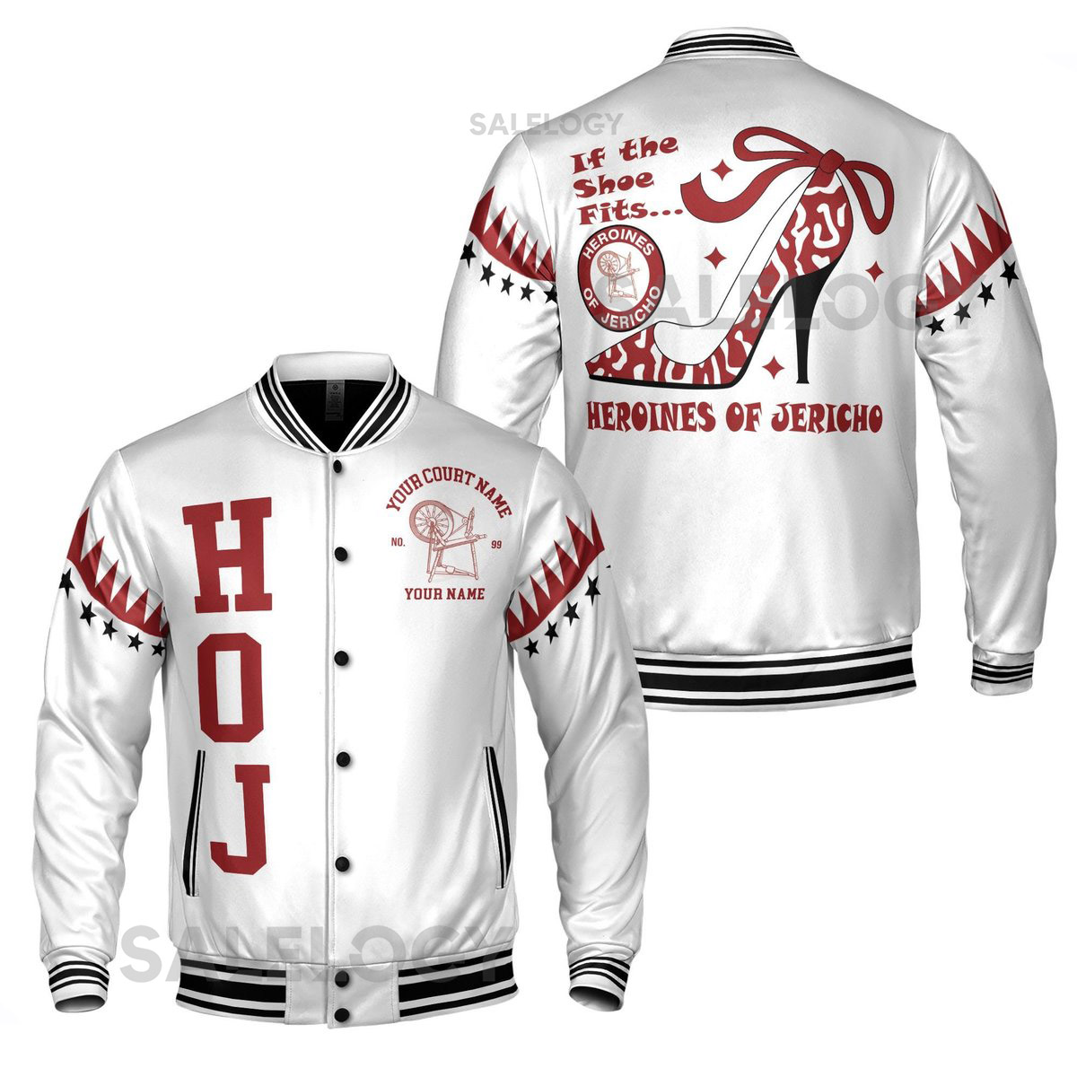 Personalized HOJ If The Shoe Fit Heroines of Jericho Varsity Jacket S-5XL_96