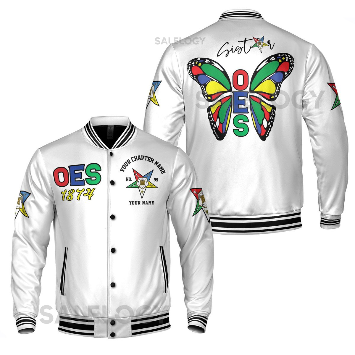 Personalized Order of The Eastern Star OES Sistar Varsity Jacket S-5XL_109