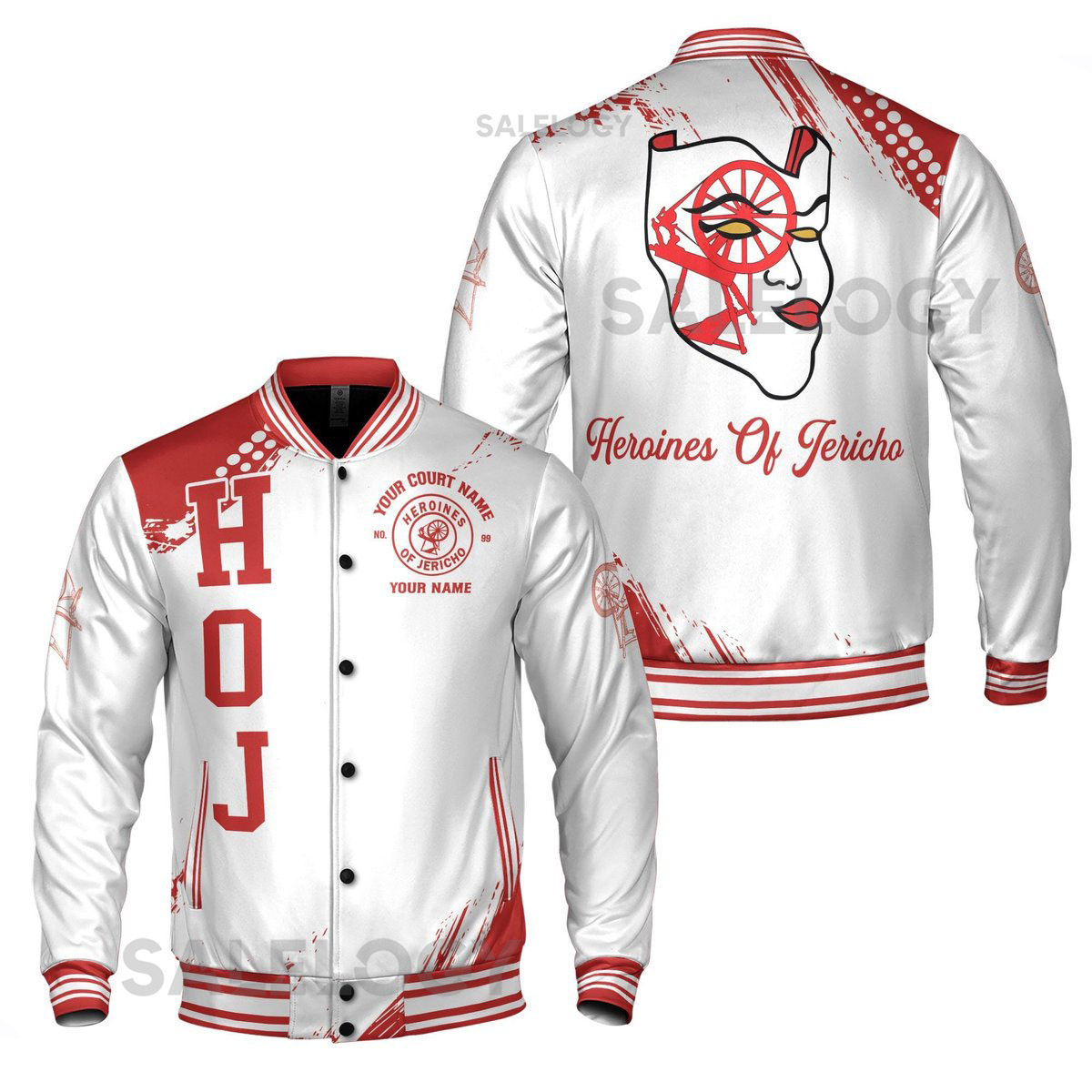 Customized HOJ Heroines Of Jericho Custom Your Court Varsity Jacket S-5XL_70
