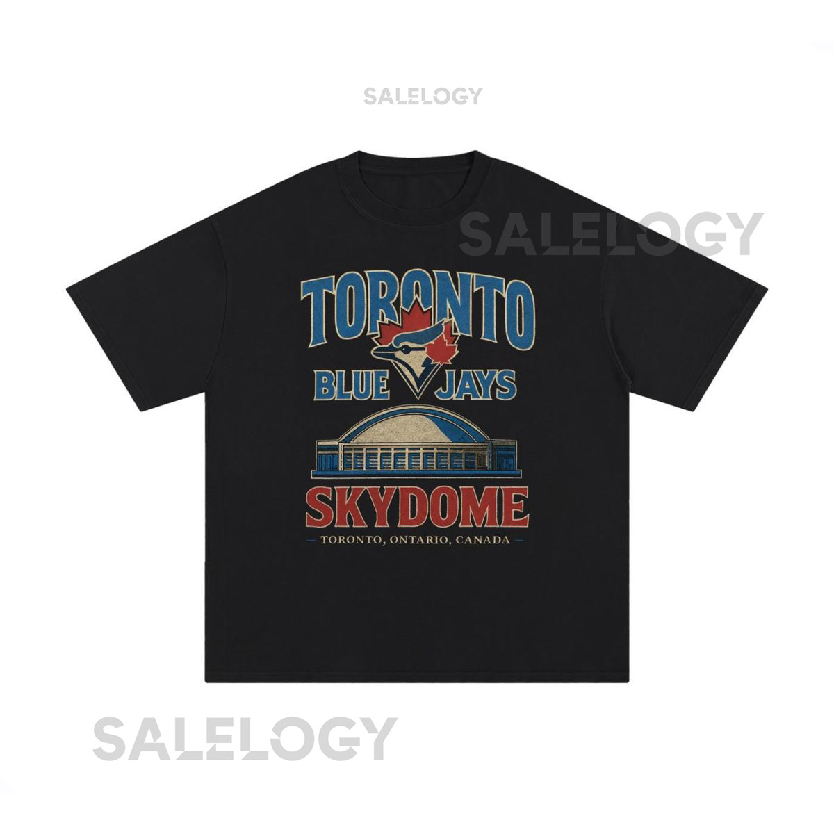 Vintage Style Toronto Blue Jays SkyDome T Shirt Retro Baseball Graphic Tee_779