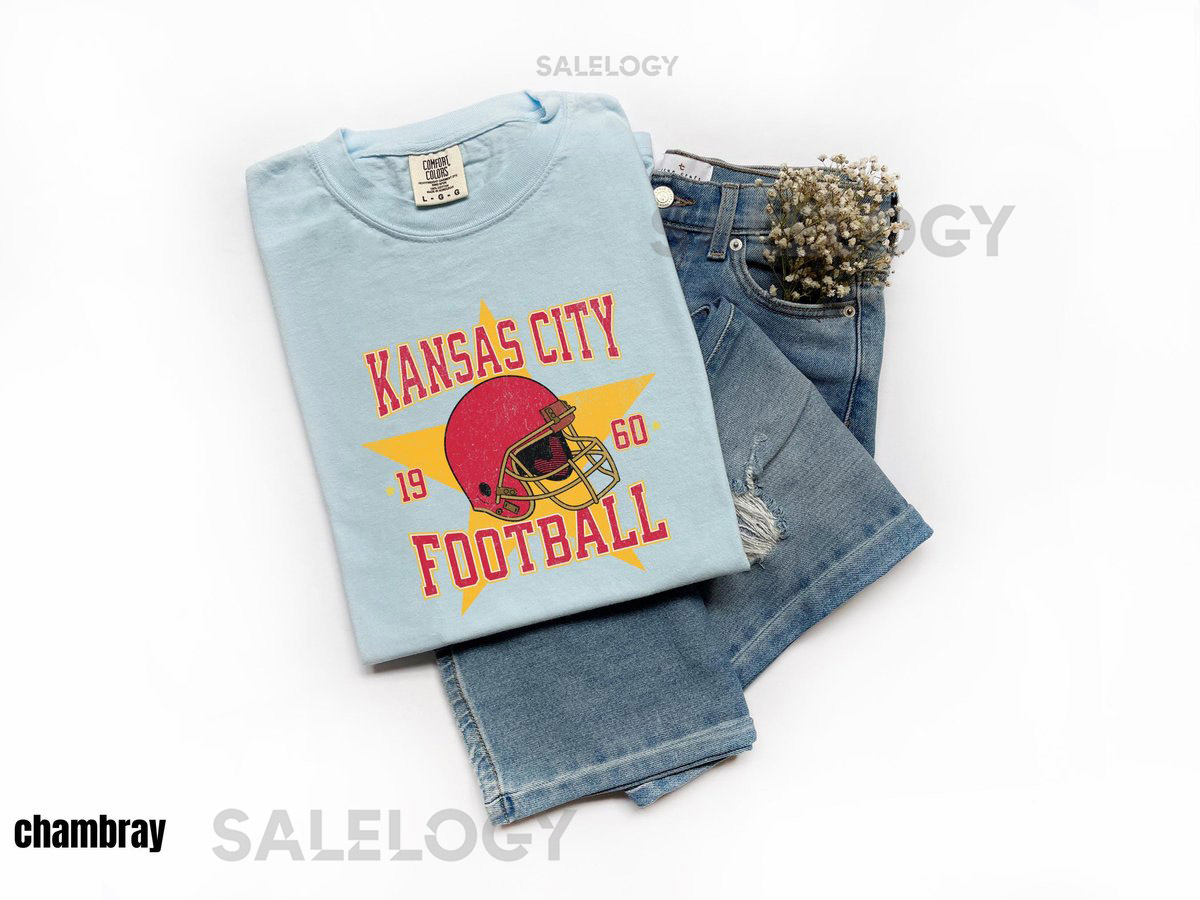 Kansas City Football Vintage Shirt Comfort Colors KC Football Team Kansas City Football Fan Gift Oversized Football Fan T-shirt Tee_376