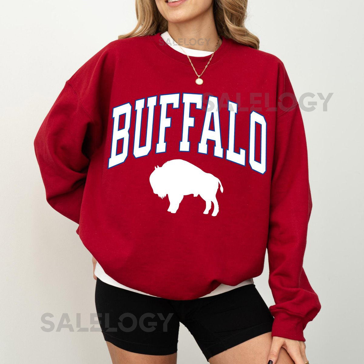 Vintage Buffalo Football Sweatshirt Trendy Game Day Crewneck_1013
