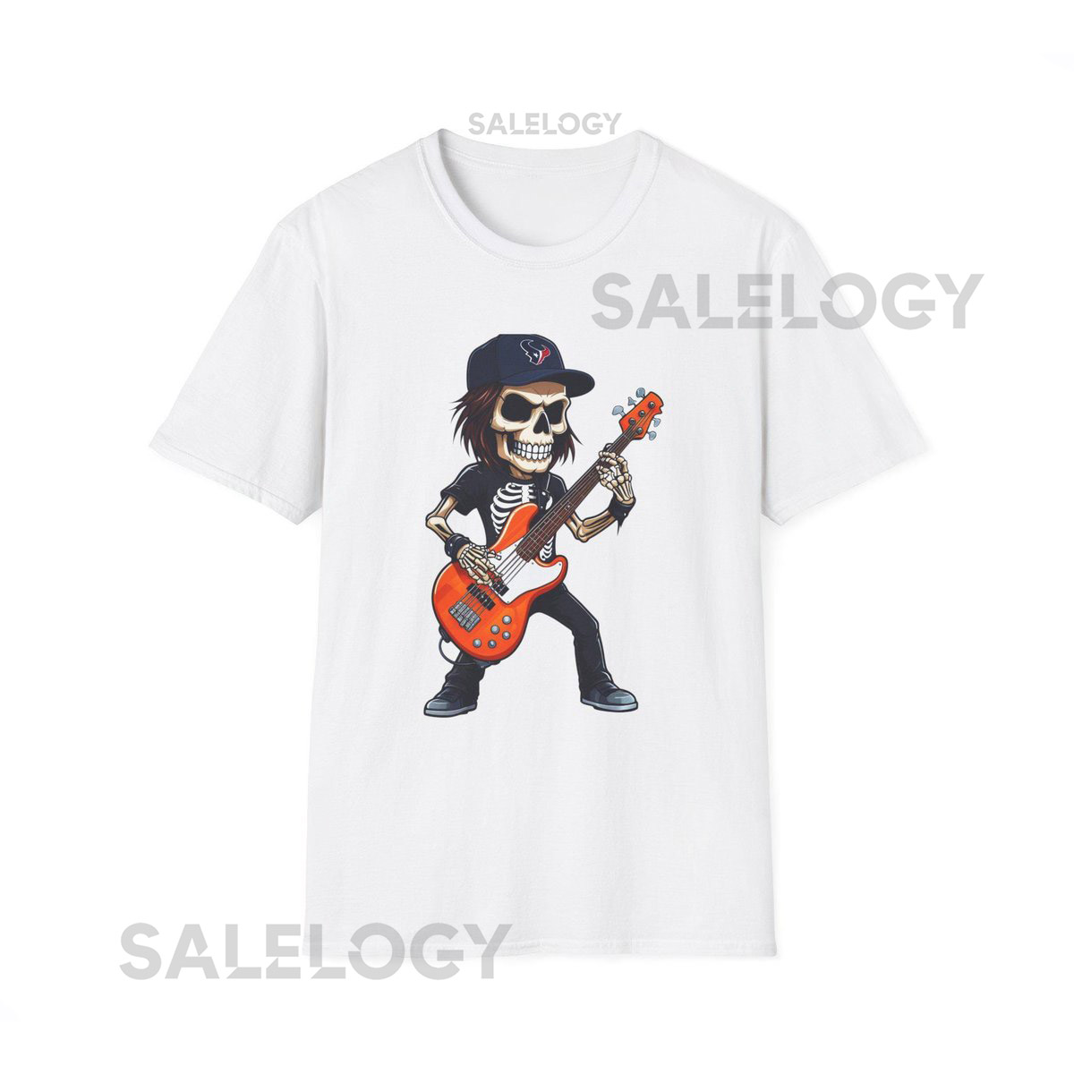 Skeleton Guitar Houston Texans Tee NFL Fan Unisex T_828