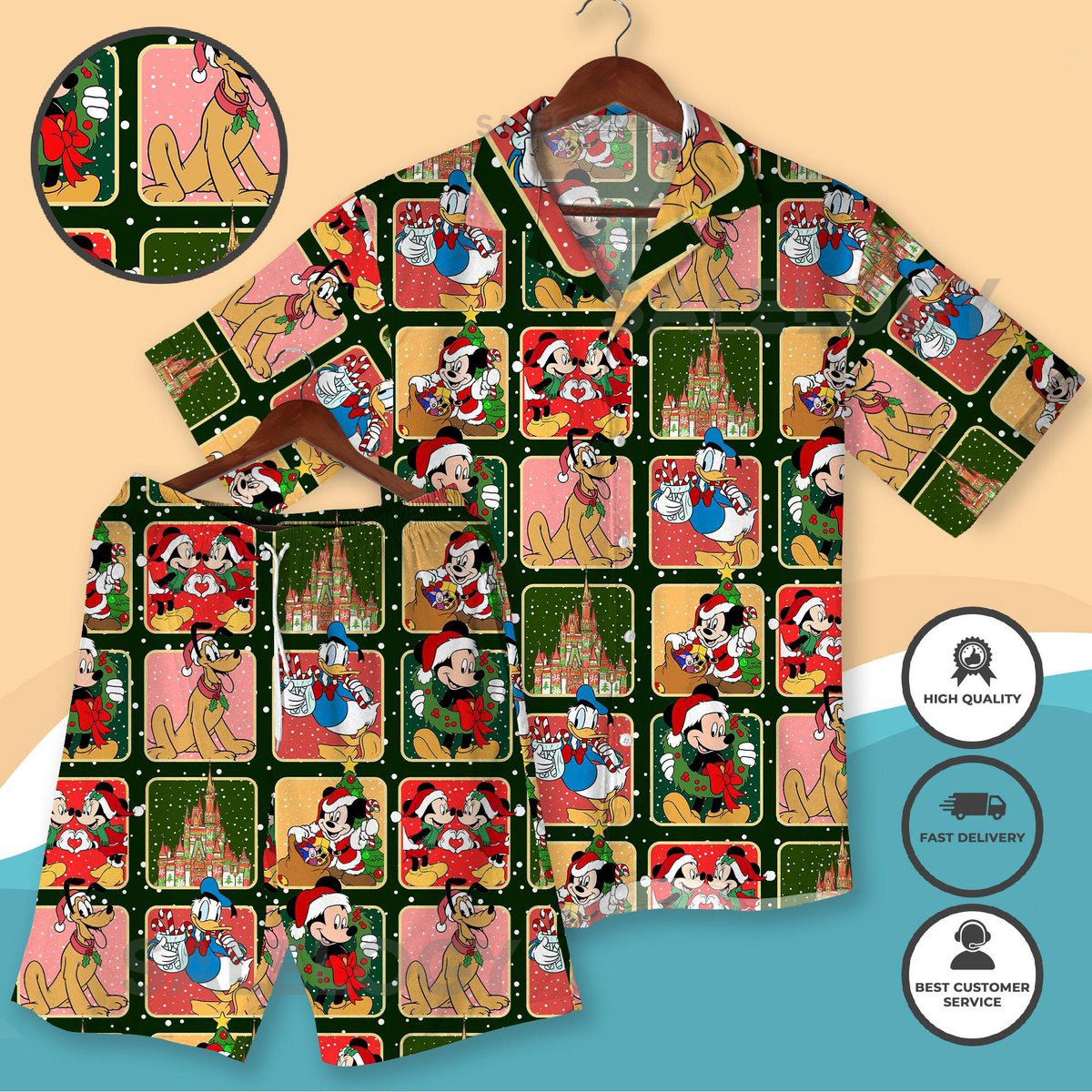 Christmas Hawaiian Shirt Mickey Shirt Donald Shirt Pluto Shirt Santa Shirt Holiday Vacation Outfit for Men Women Christmas Shirt gifts_21
