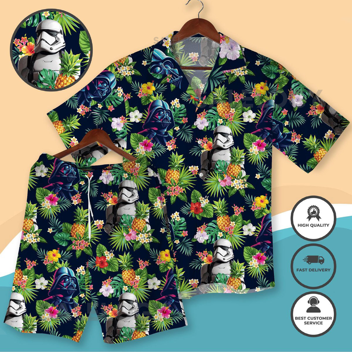 Star - Wars Hawaiian Shirt Funny Star - Wars Women Men's Summer Button Down Shirt Shorts Galaxy Character Loungewear Gift Beach Shirt_254