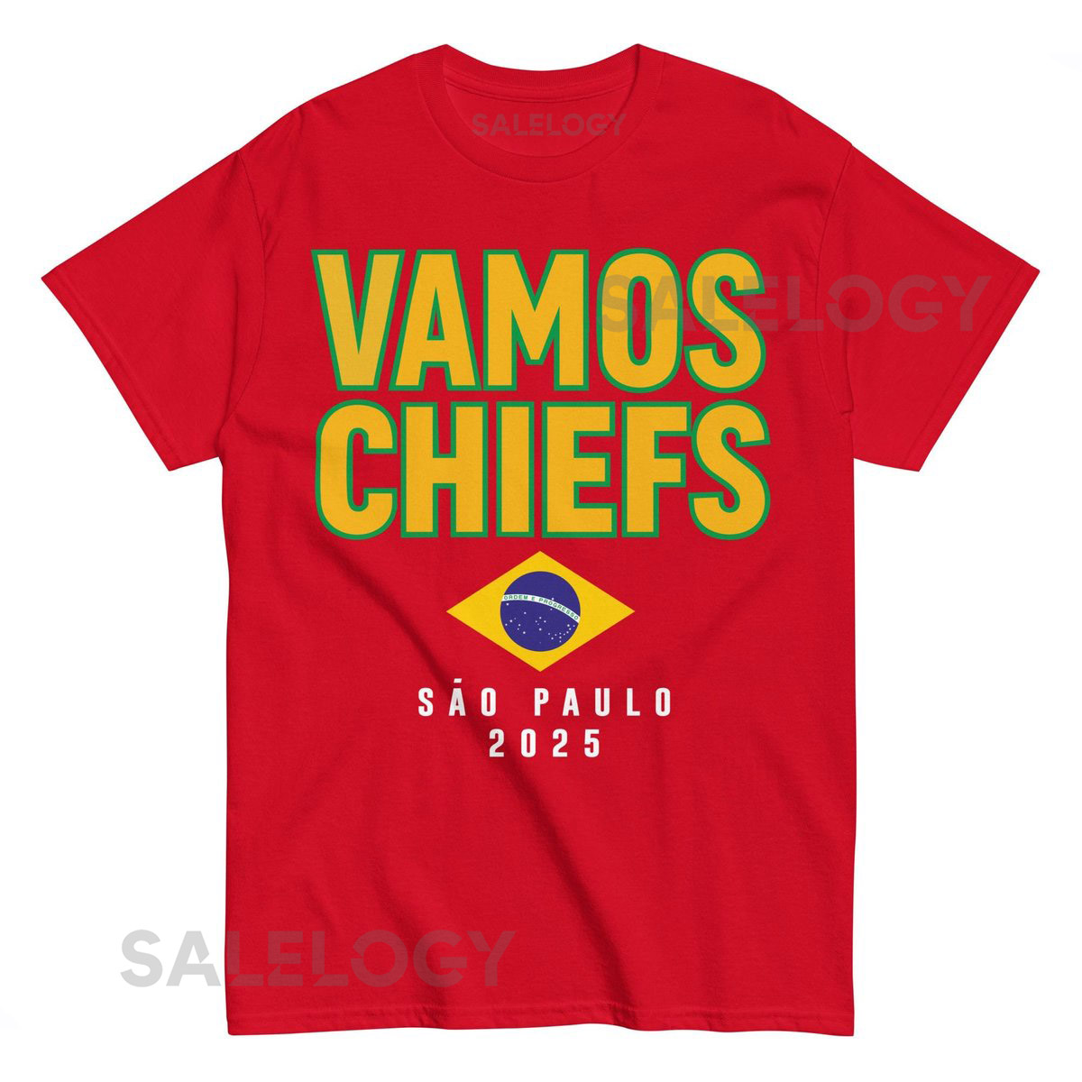 Vamos Chiefs Kansas City Football Brazil 2025 Tee_776