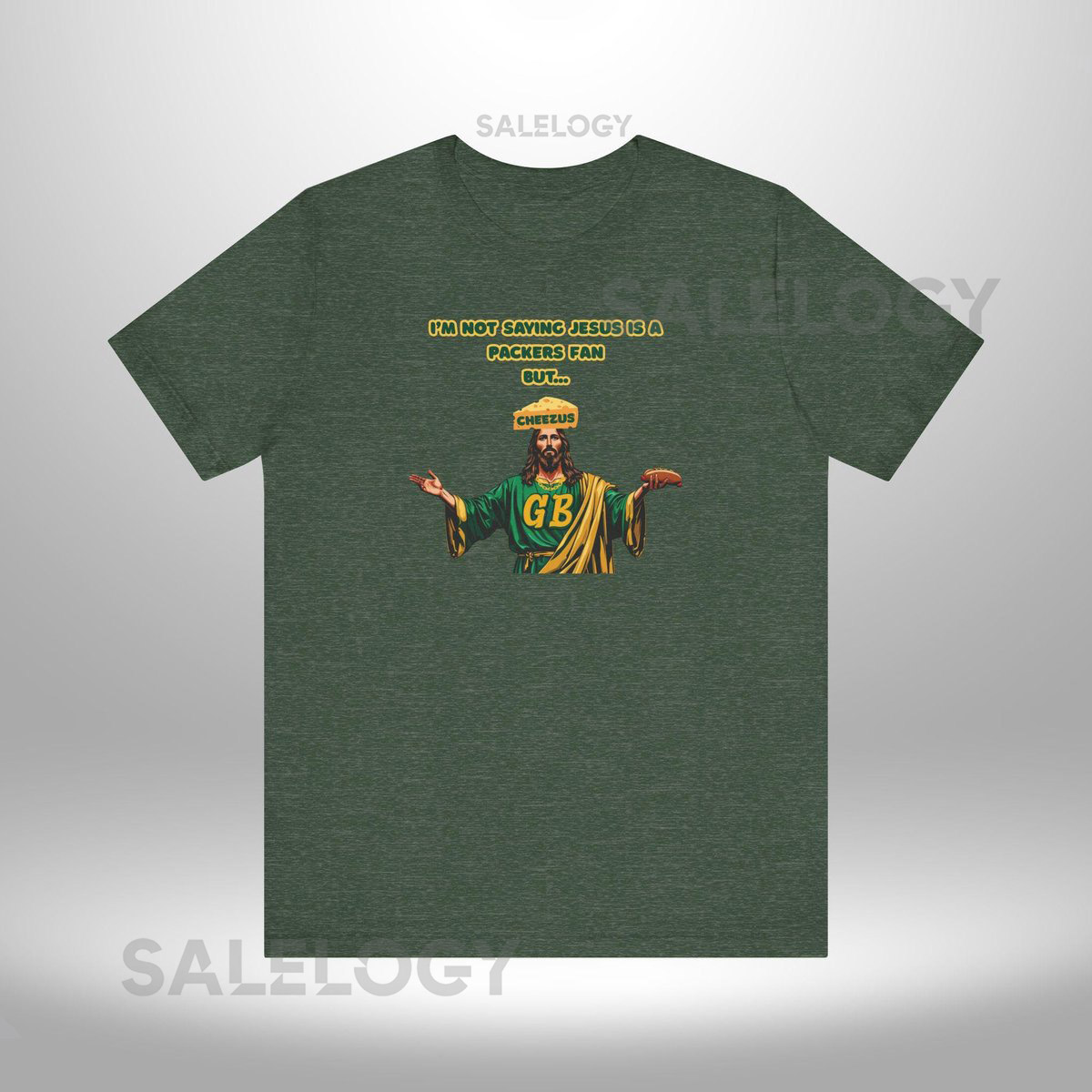 Funny Jesus Packers Fan Tee Shirt Christian Football T-Shirt Green Bay Sports Apparel Religious Humor Top Unisex Tee for Men Women_347