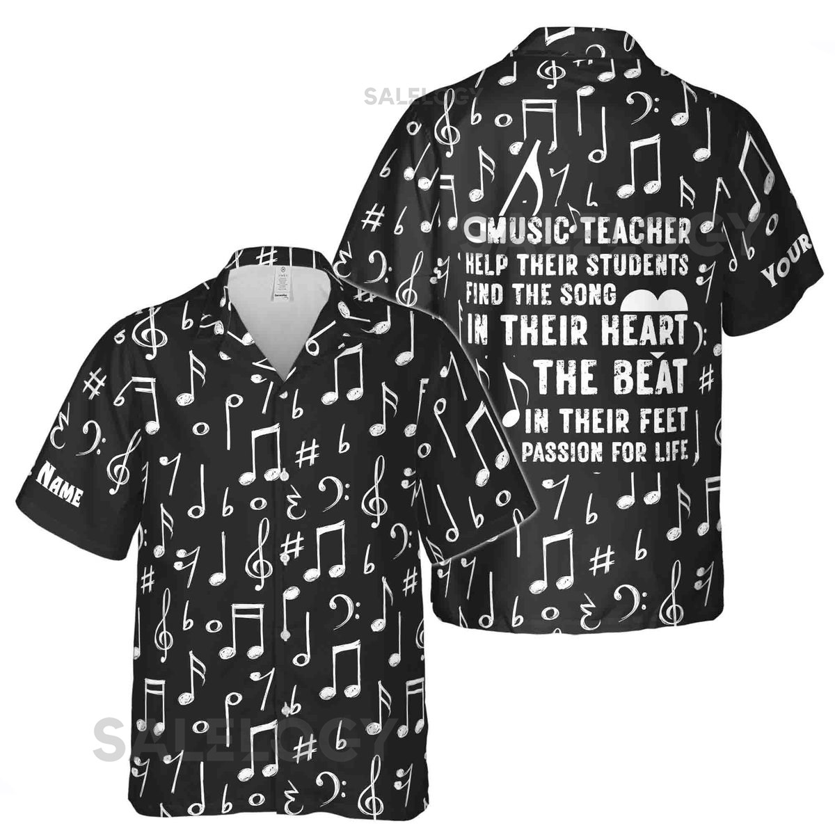 Custom Music Notes Hawaiian Shirt Teacher Gift_9