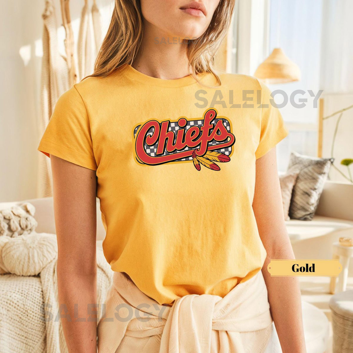 Checkered Chiefs Game Day T-Shirt Vintage Mascot Football Tee Kansas City Fan Apparel Tailgate Outfit Retro NFL Chiefs Gift_61