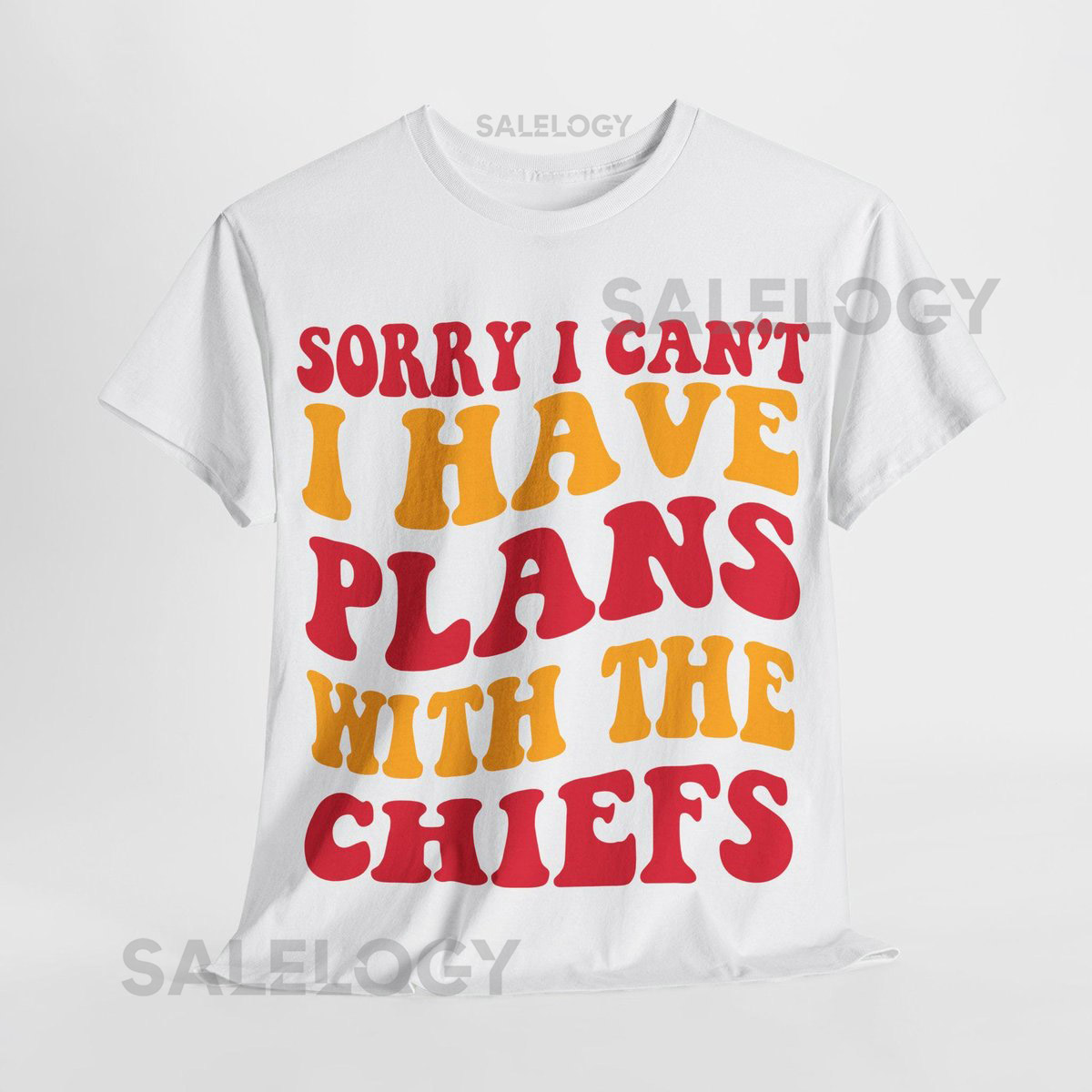 Sorry I Can't I Have Plans With Kansas City Football Shirt Chiefs Fan Tee Red and Gold Game Day Top_744