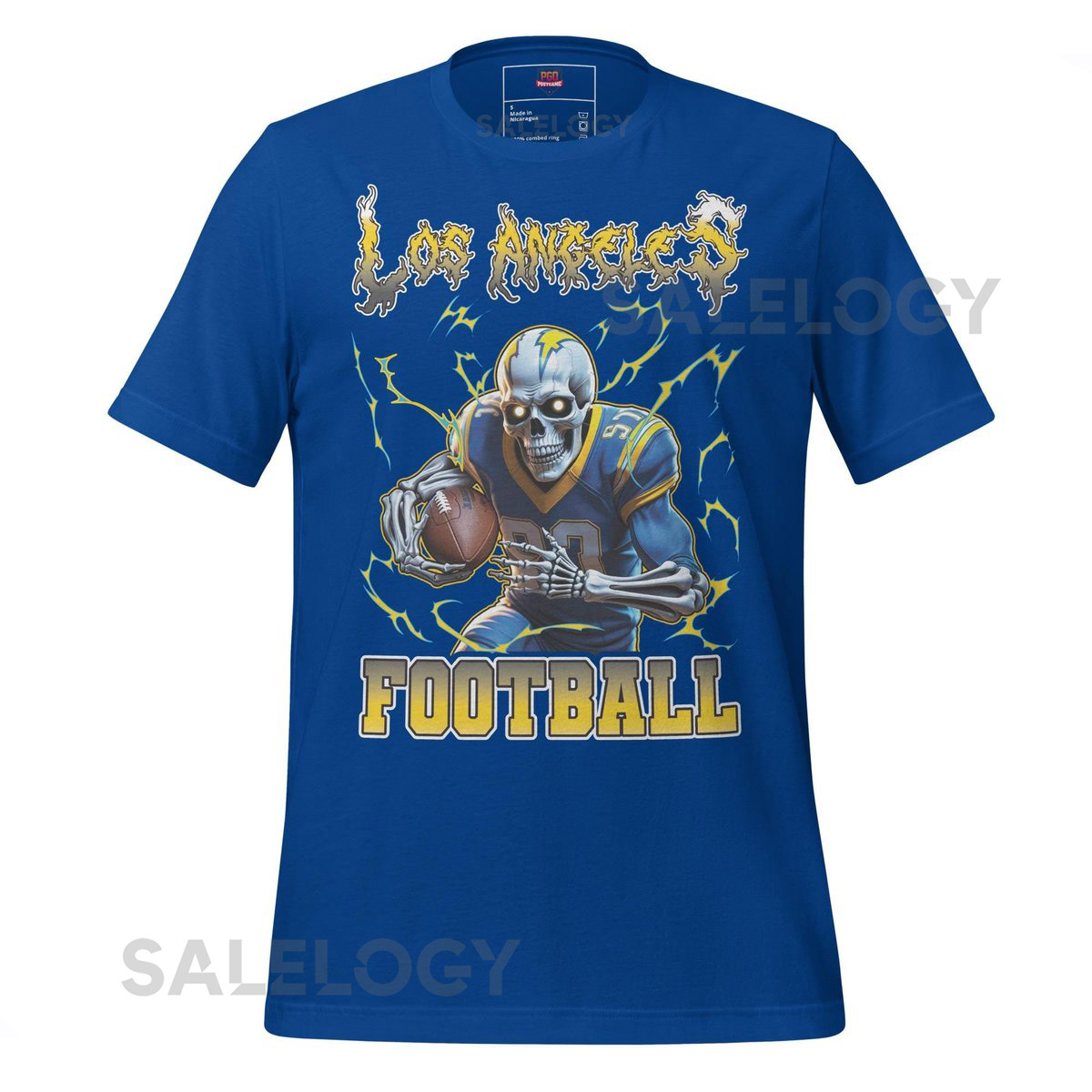 Los Angeles Football Fan Gift T-Shirt Skeleton Player San Diego Sports Apparel_543