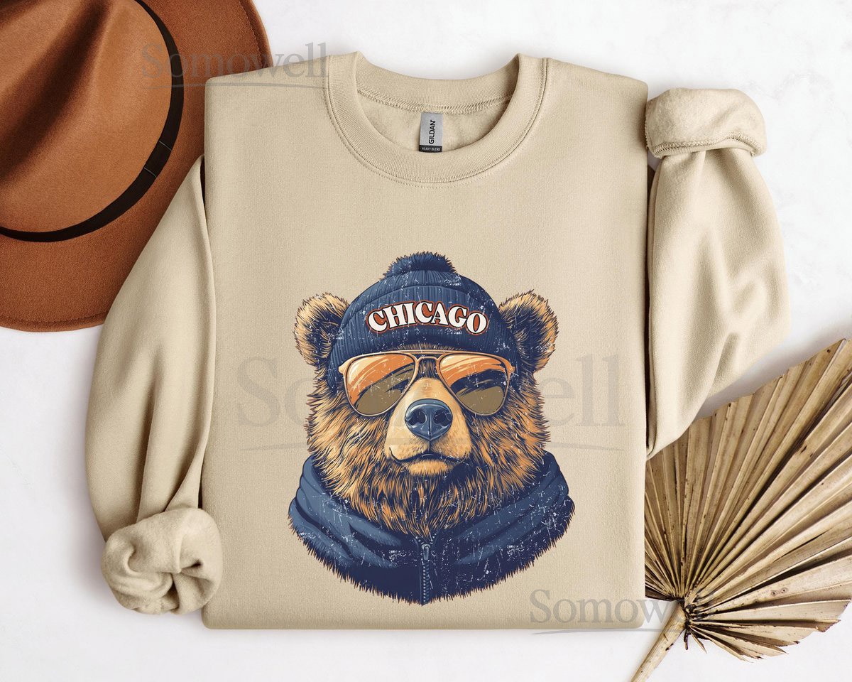 Vintage Chicago Football Sweatshirt Trendy Fan Gifts Game Day Apparel Team Crewneck Chicago Bears Fan Gear_48