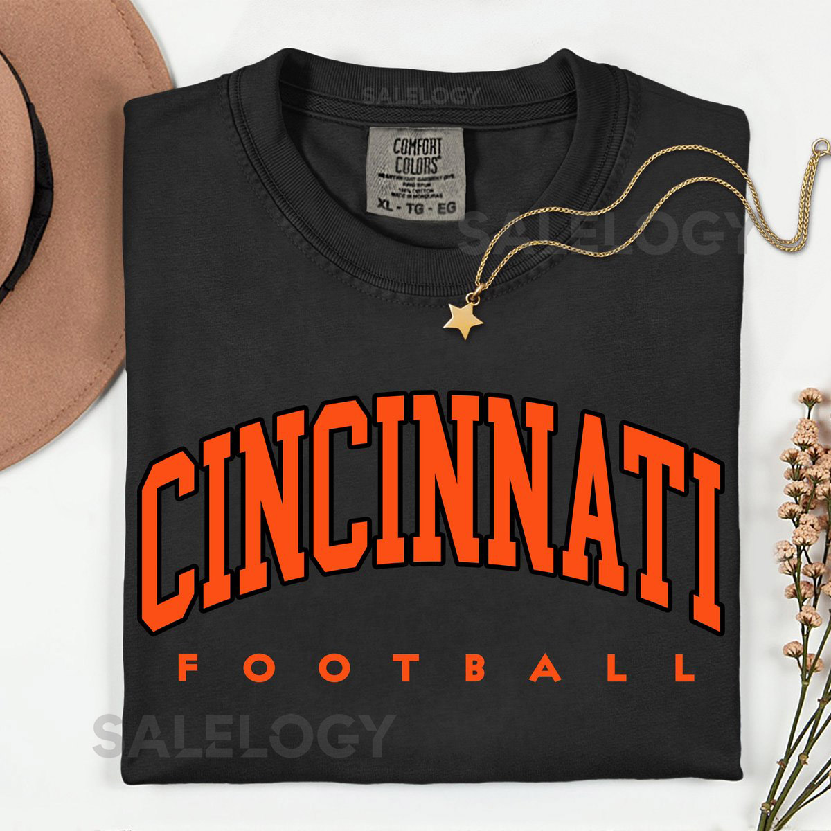 Cincinnati Football Comfort Colors T-Shirt Cincinnati Sweatshirt Game Day Apparel Fan Gear Gift for Football Lover College Sports_521
