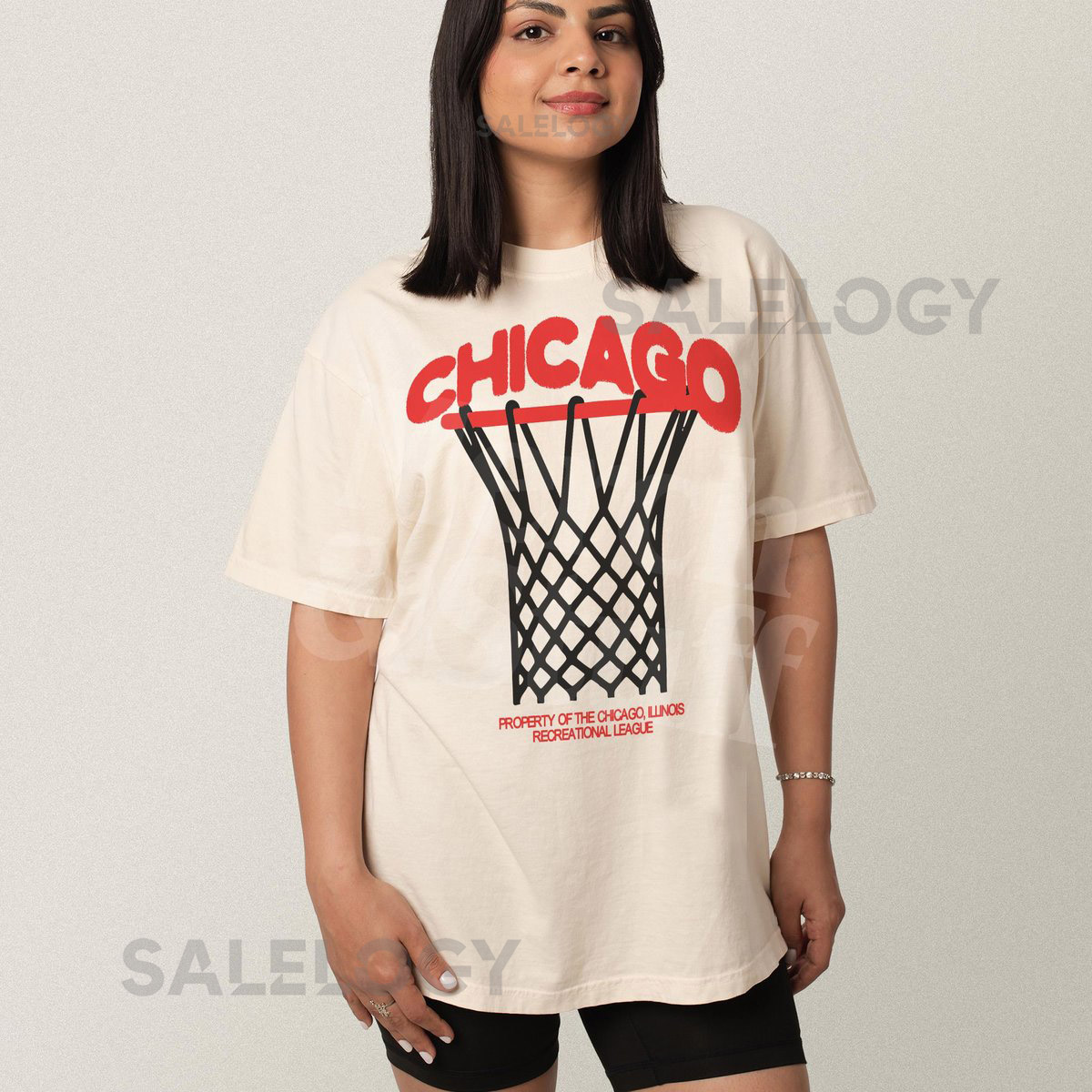 Vintage Chicago Basketball Graphic Tee Red Black Streetwear_454