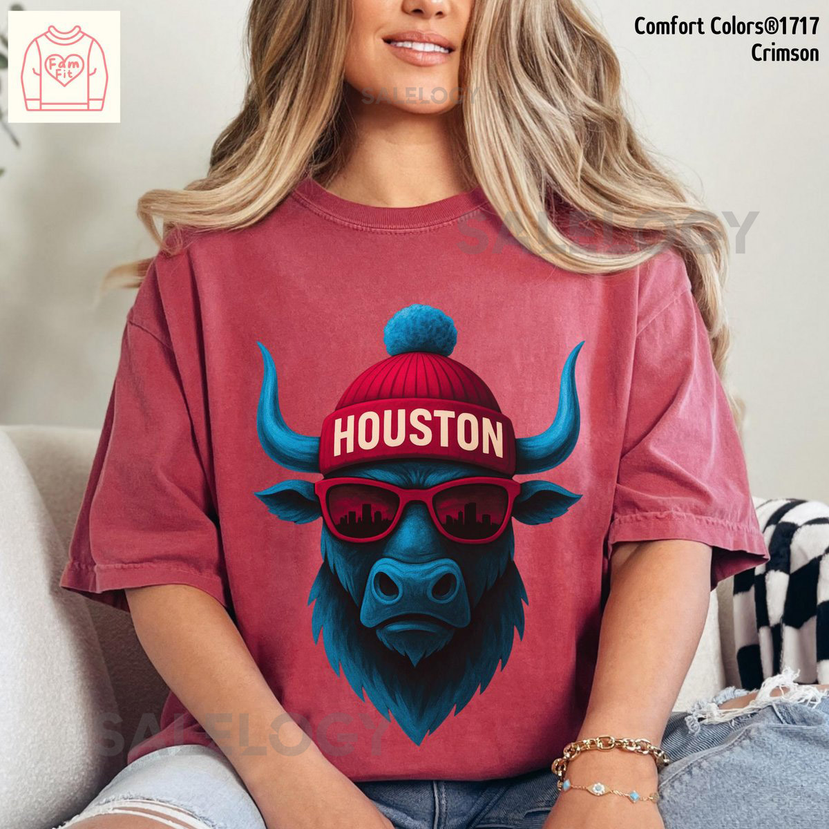 Comfort Colors Houston Tshirt - Texan Watercolor Tee Football Gameday Shirt Famf_61