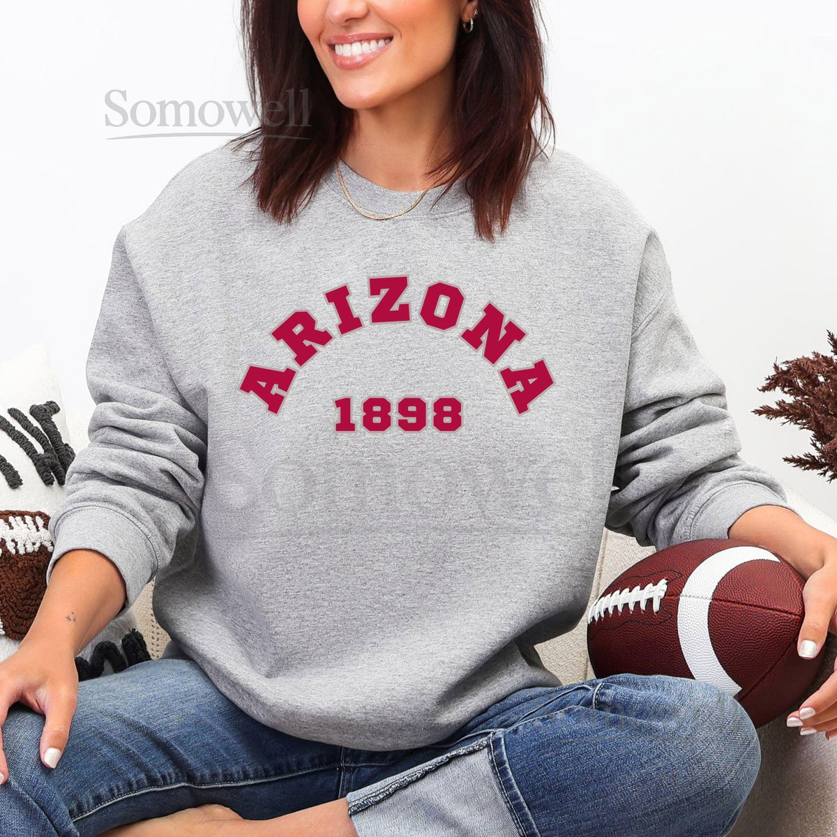 Arizona Football Sweatshirt - Collegiate Style Arizona Football Sweatshirt Cardinal Football Fan Gift Game Day and Tailgate Sweatshirt_79
