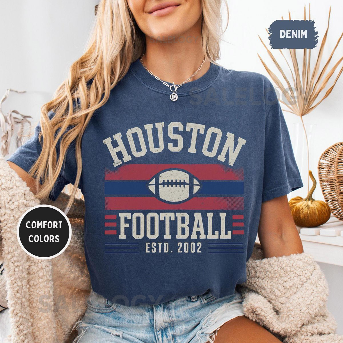 Vintage Houston Football Unisex T-shirt Houston Sports Tee Retro Houston Shirt Distressed Fan Apparel Gift for Houston Football_964