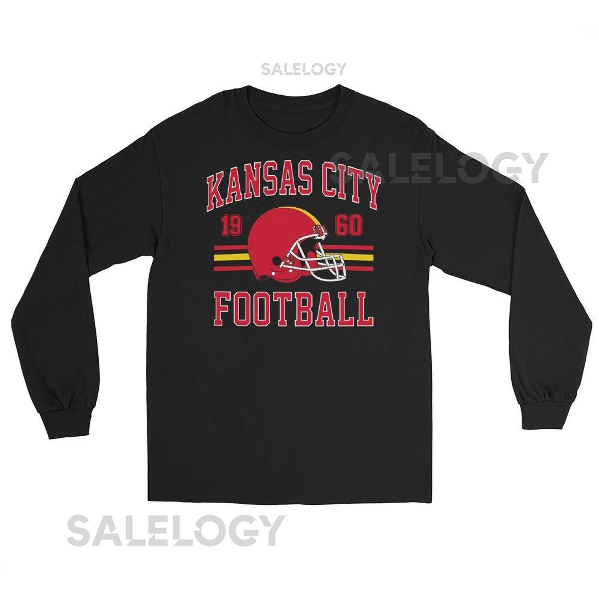Distressed Kansas City Football Long Sleeve T-Shirt Vintage Style Unisex Tee_134