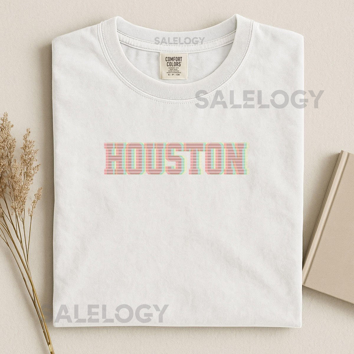 Houston Glitch T-Shirt Retro Texas Comfort Colo_279