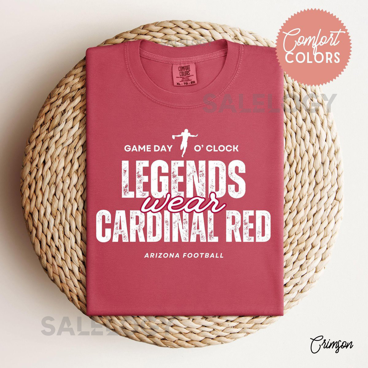 Arizona Football Varsity Shirt - Comfort Colors Tee Retro Cardinal Red Birds Gameday Outfit Old School Football Shirt for Him or Her_89