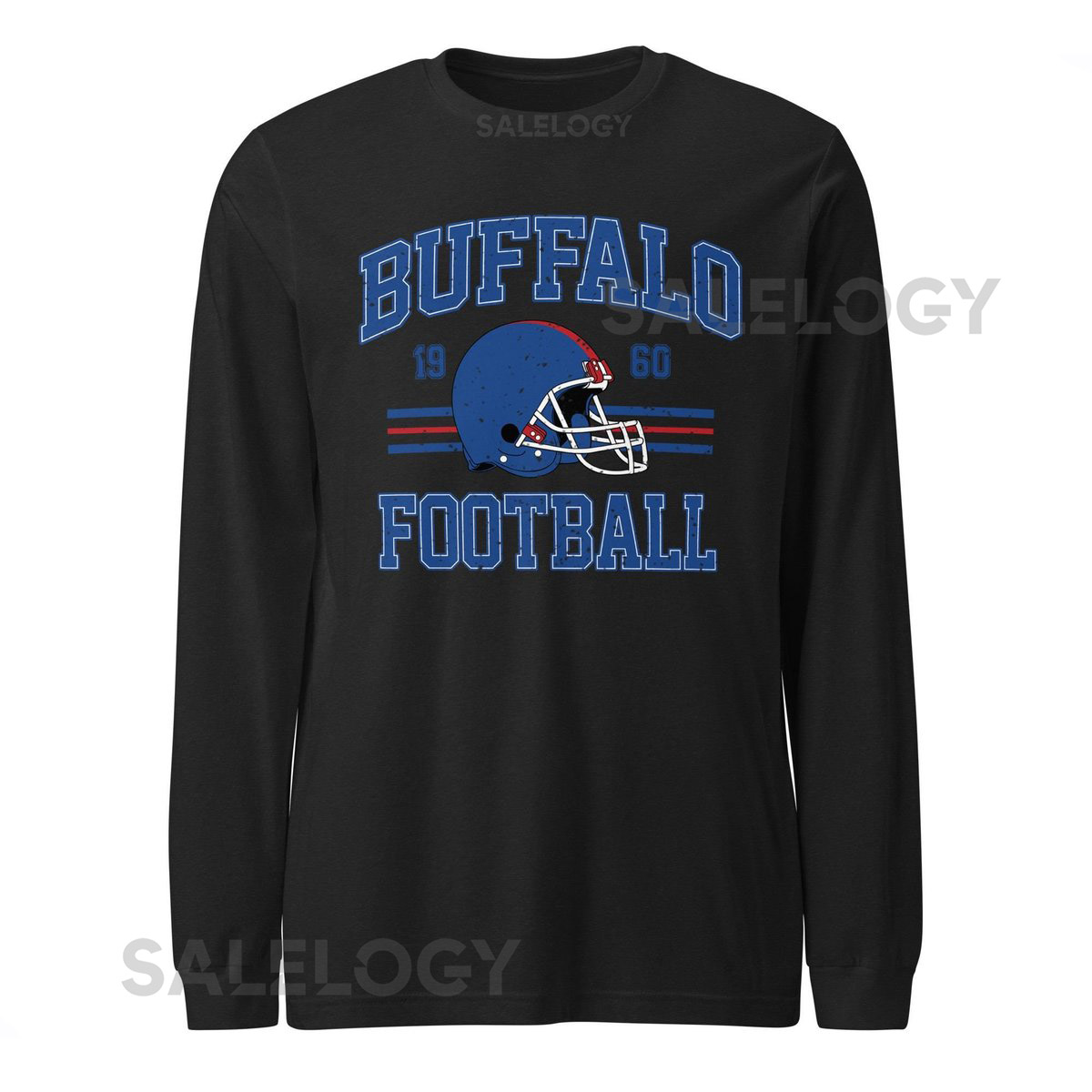 Buffalo Football Long Sleeve T-Shirt Distressed Vintage Style_276