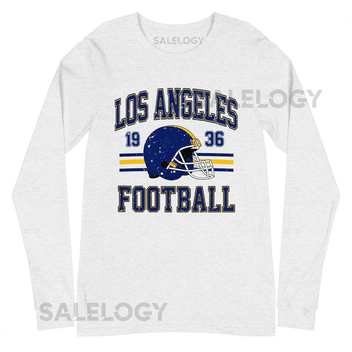 Los Angeles Football T-Shirt Distressed Vintage Style Long Sleeve Tee_561