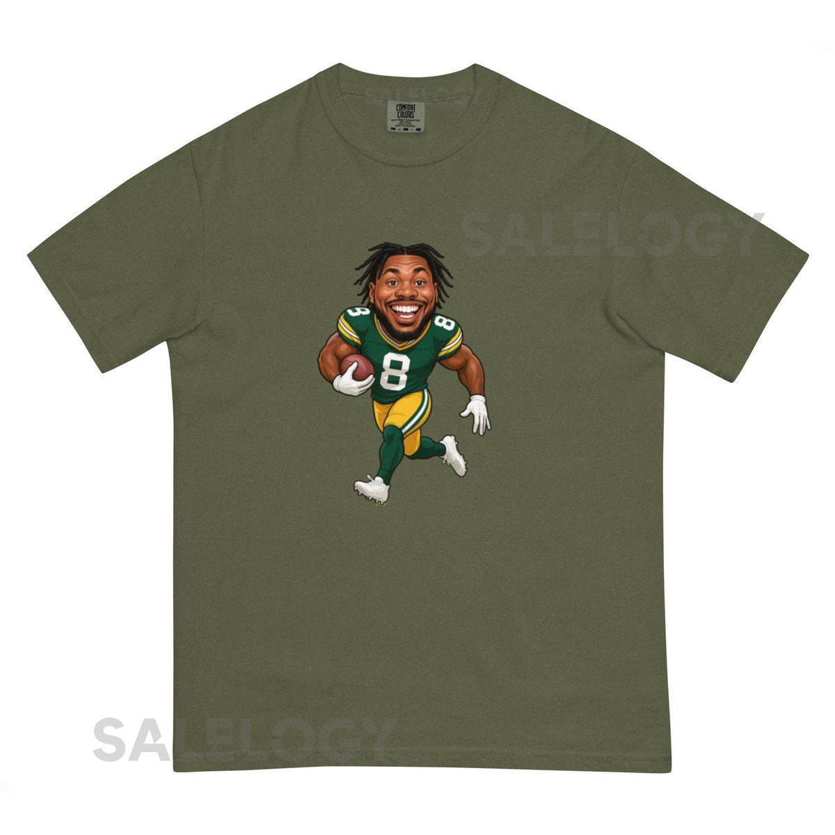 Green Bay Packers Josh Jacobs Unisex garment-dyed heavyweight t-shirt_465