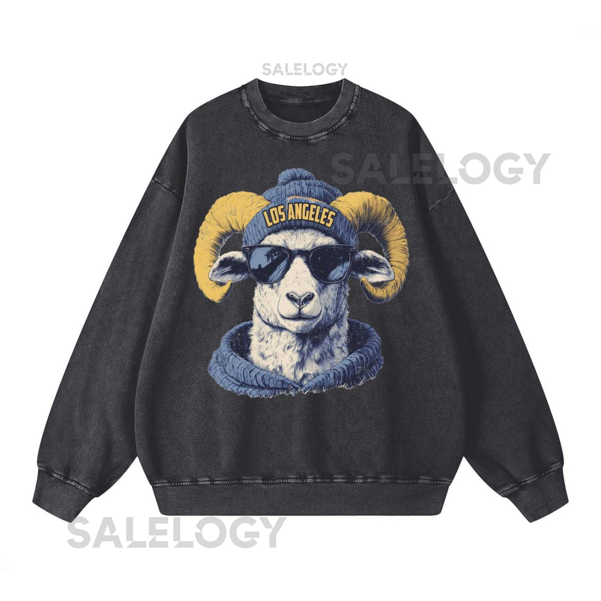 Los Angeles Spirit Animal Sweatshirt Acid Wash Vintage Crewneck Game Day Crewneck Spirit Animal Sweater Football Sweater_101