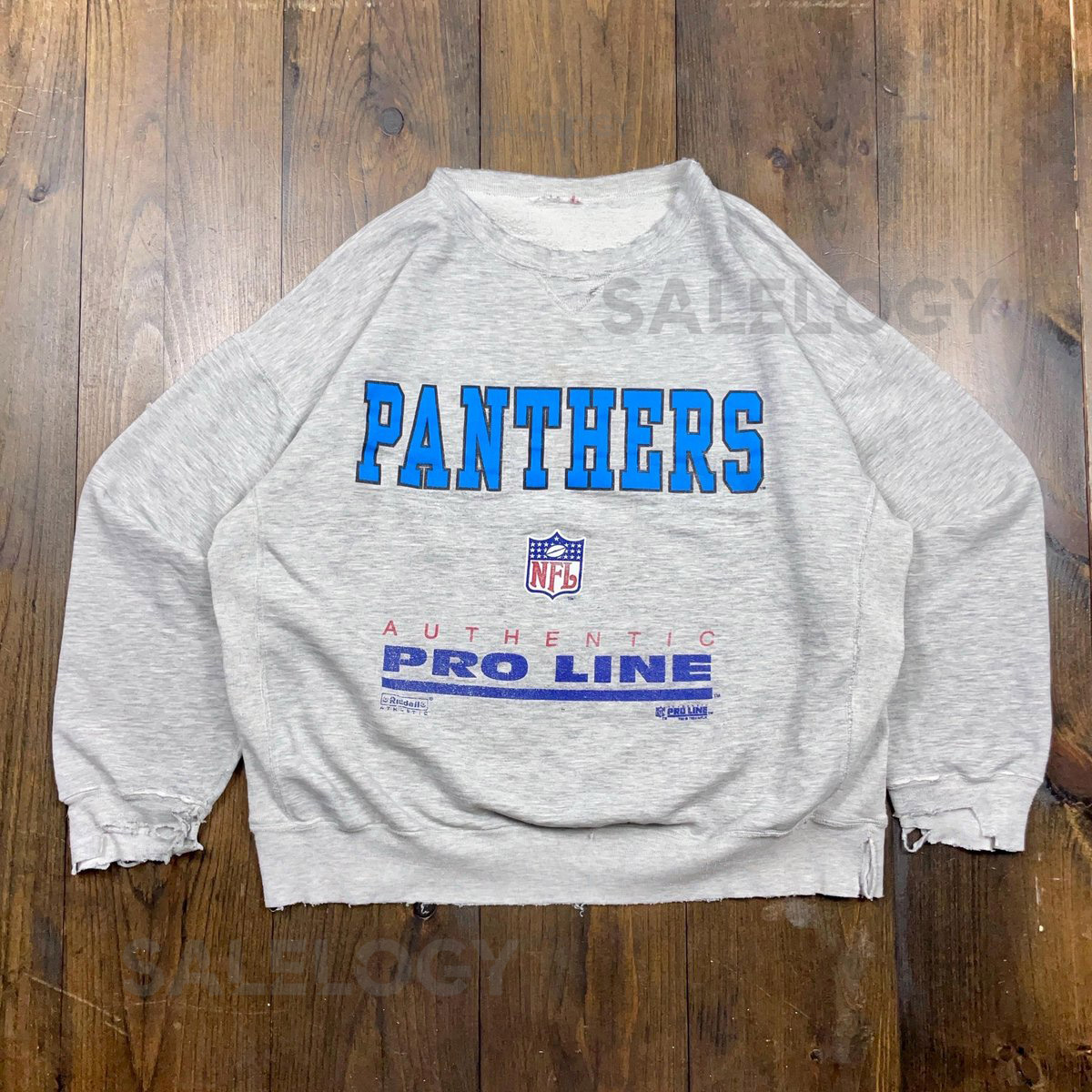 Vintage 1990s Carolina Panthers Thrashed Distressed NFL American Football Crewneck Sweatshirt see measurements for sizing_890