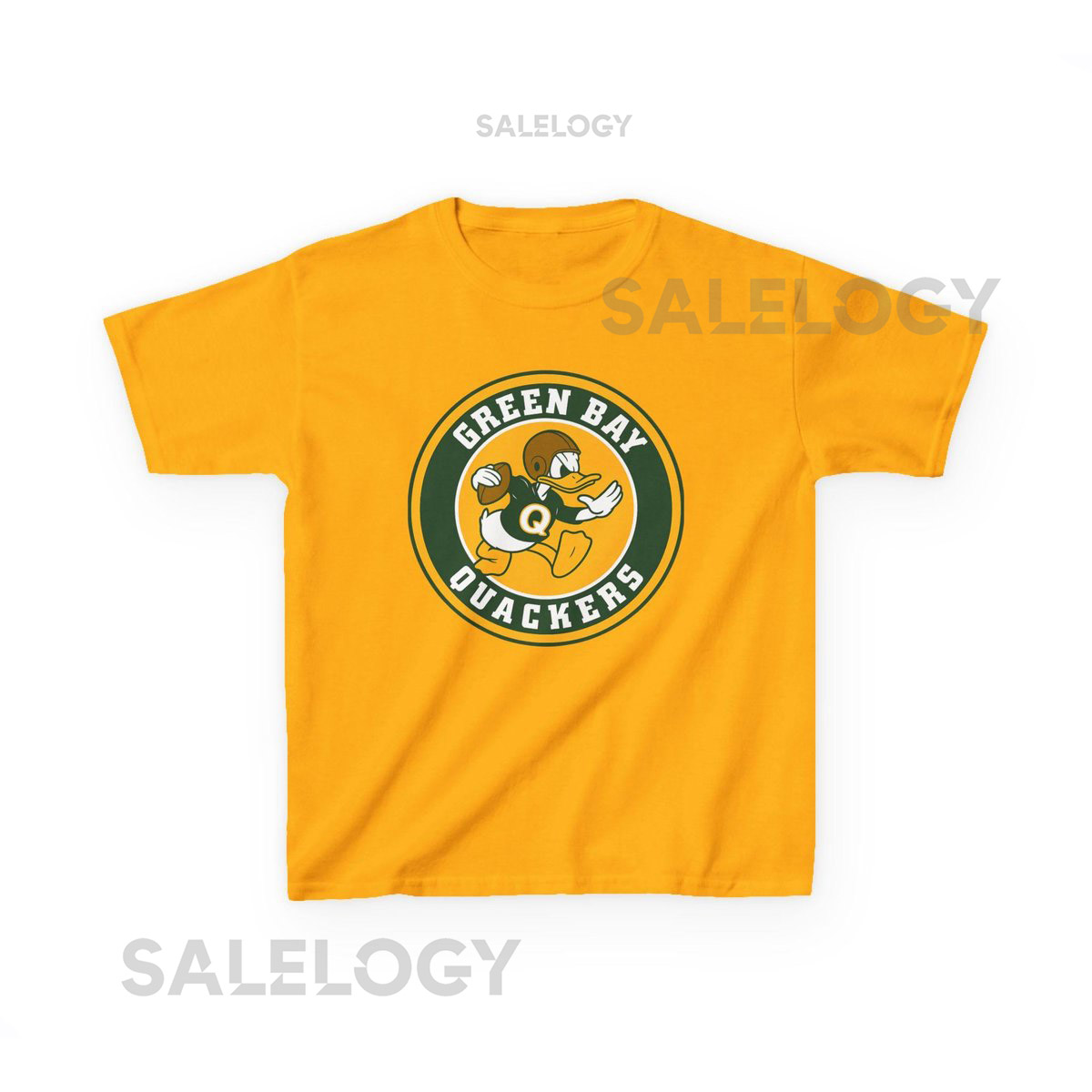GREEN BAY QUACKERS Kids Tee - Packers Pro Football Donald Duck T-Shirt - Disney Parks Disney World Disneyland Trip Cotton Graphic Tee_494