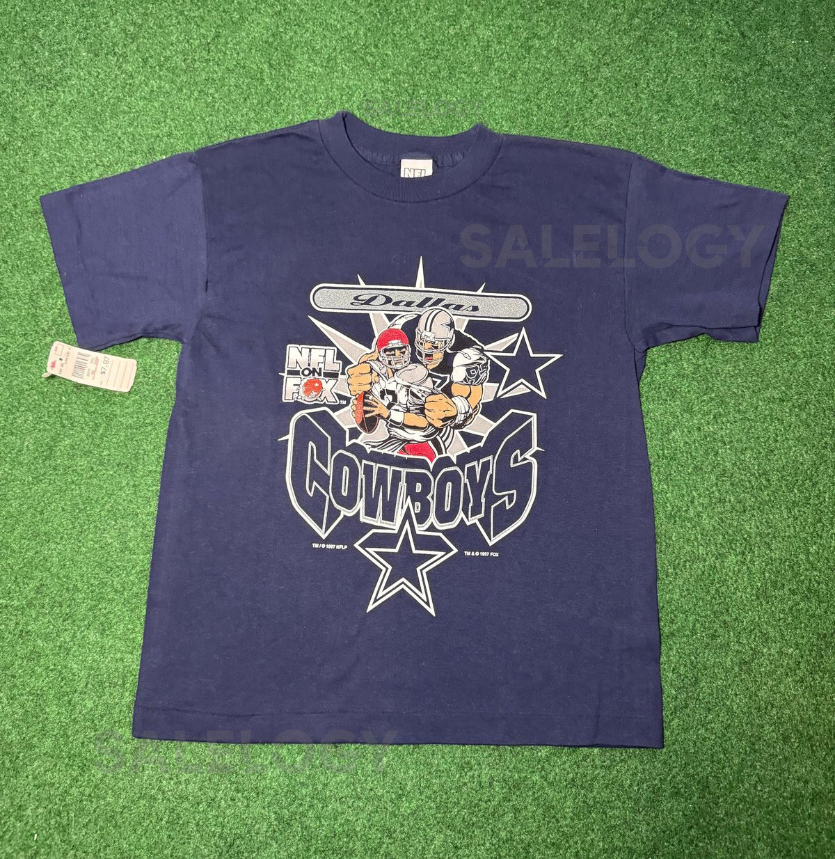 1997 90s Dallas Cowboys NFL on Fox T-shirt deadstock new with tags XS football_4