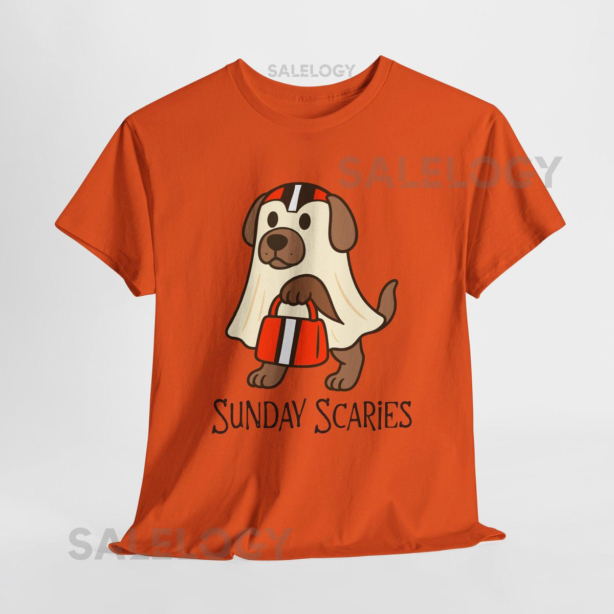 Halloween Ghost T-Shirt Cleveland football shirt Cleveland Game Day Brown and Orange Football shirt Cleveland Fan Shirt Sunday Scaries_520