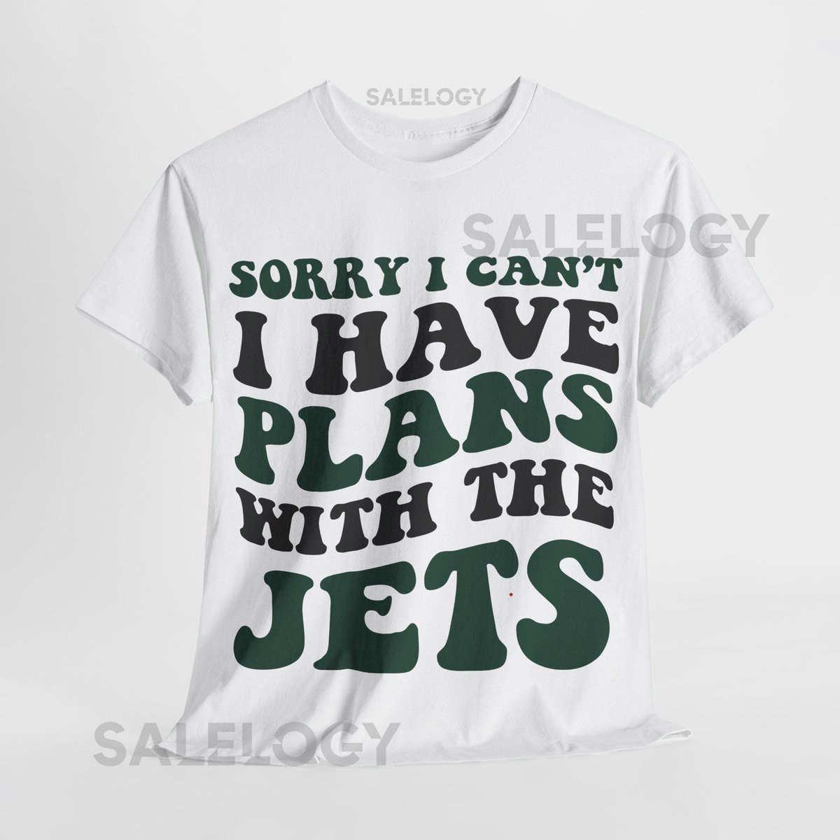 Sorry I Can't I Have Plans With New York Football Shirt Jets Fan Tee Green and White Game Day Top_486