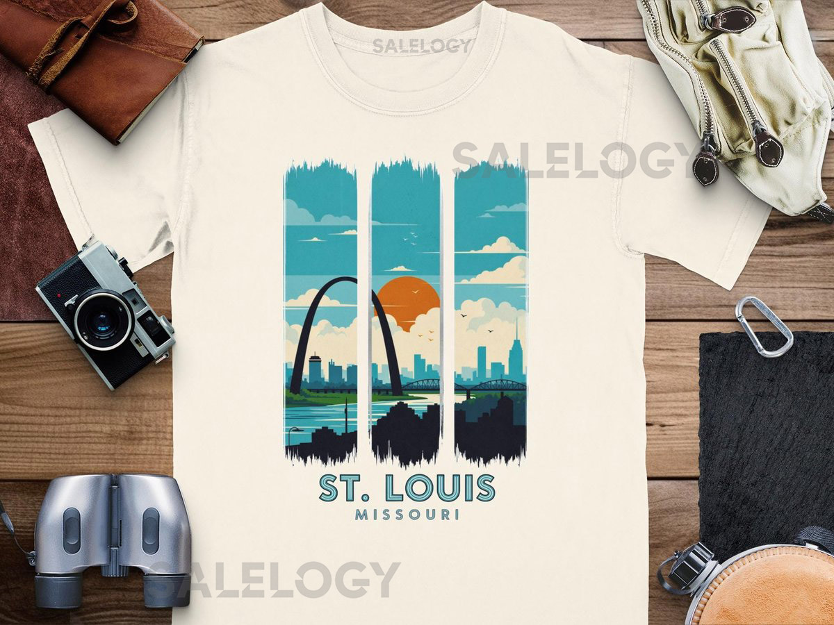 St. Louis Missouri T Shirt City Skyline Travel Gift Missouri Comfort Color Tee Vacation Shirt Gift for Him or Her_535