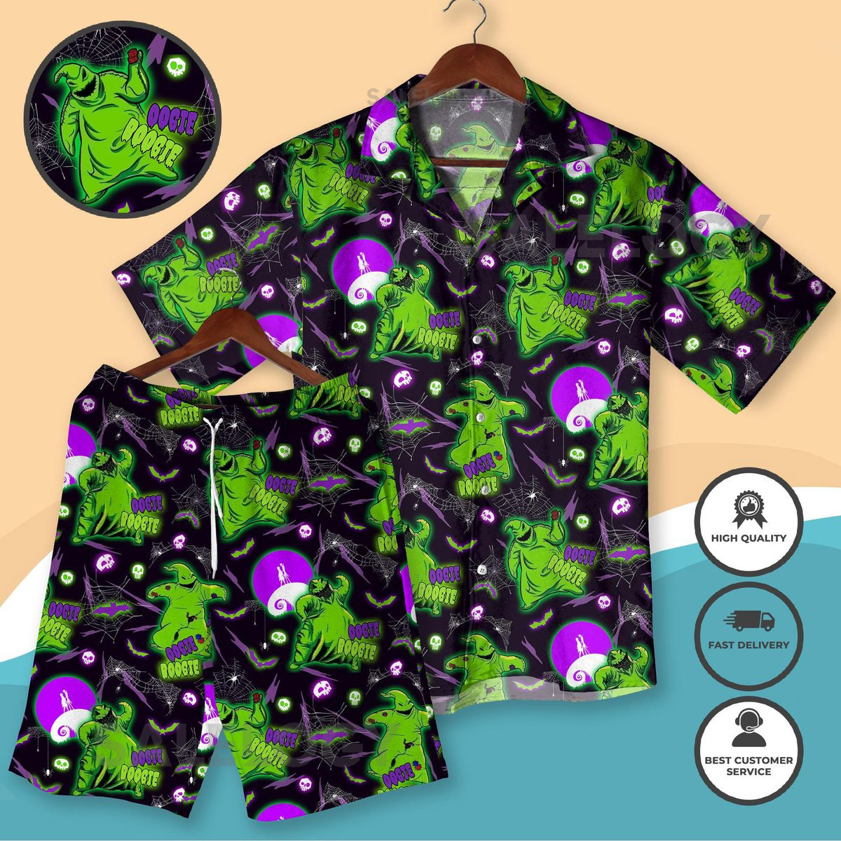 Oogie Boogie Halloween Hawaiian Shirt halloween Christmas Outfit Spooky Aloha Shirt Halloween Boo Gothic Party Clothing Halloween Xmas Gifts_209