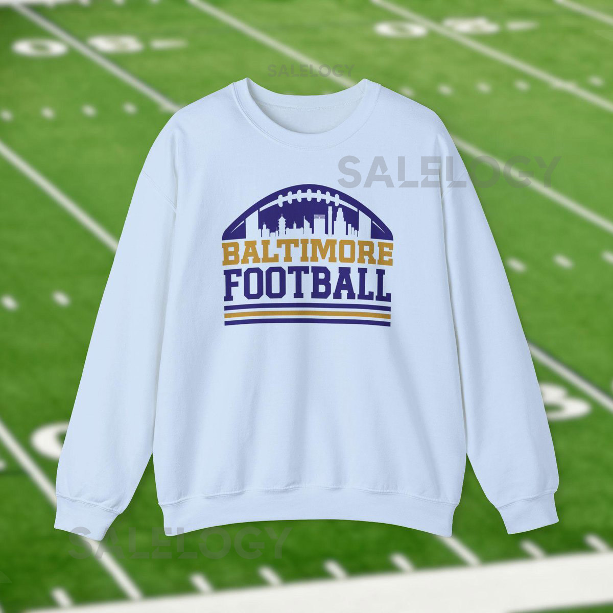 Baltimore Ravens Football Sweatshirt Trendy City Skyline Fan Shirt Vintage Retro Shirts Game Day Raven Apparel Tailgate Gift For Him_144